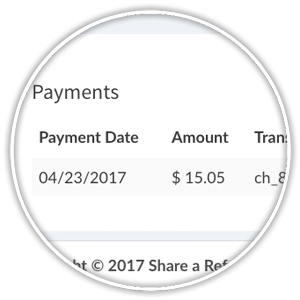 payment detail information on invoice